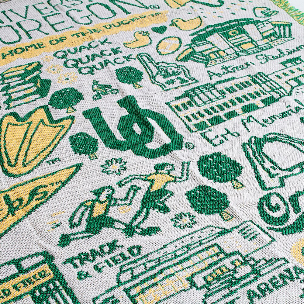 University of Oregon logos, Julia Gash design, Neil, Tapestry, Blanket